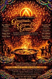 Flyer for Gratitude, Grace and Gumbo event in Spanish Fort